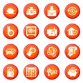 Credit icons set red vector Royalty Free Stock Photo