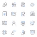 Credit Investor line icons collection. Investment, Funding, Credirthiness, Portfolio, Diversification, Securitization Royalty Free Stock Photo