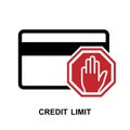 Credit limit icon. Credit limit concept isolated on white background
