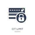 credit limit icon. Trendy flat vector credit limit icon on white