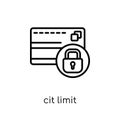 credit limit icon. Trendy modern flat linear vector credit limit