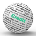 Credit line concept icon referring to bank loans or borrowed money - 3d illustration