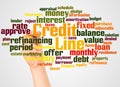 Credit Line word cloud and hand with marker concept Royalty Free Stock Photo