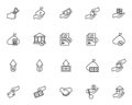 Credit and Loan line icons set