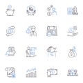 Credit management line icons collection. Debt, Credirthiness, Interest, Loan, Credit score, Credit limit, Payment vector
