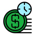 Credit money time icon vector flat