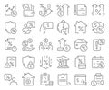 Credit and mortgage line icons collection. Thin outline icons pack. Vector illustration eps10