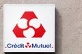 Credit mutuel logo on a wall Royalty Free Stock Photo