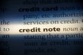Credit note Royalty Free Stock Photo