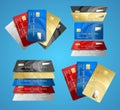 Credit Plastic Card Set. Vector