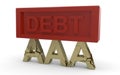 Credit rating collapsing under debt Royalty Free Stock Photo