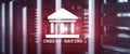 Credit Rating on data center background. Calculation and analysis of credit rating Royalty Free Stock Photo