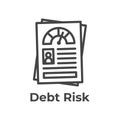 Credit Rating Icon with Approved Debt Risk after Underwriting and Score Check Royalty Free Stock Photo