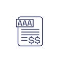 credit rating line icon on white Royalty Free Stock Photo