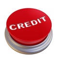 Credit. Red button with text Royalty Free Stock Photo