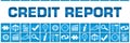 Credit Report Blue Box Grid Business Symbols Royalty Free Stock Photo