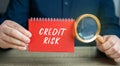 Credit risk concept. Financial loss resulting from a borrower's failure to repay a loan Royalty Free Stock Photo