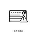 credit risk icon. Trendy modern flat linear vector credit risk i Royalty Free Stock Photo