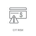 credit risk linear icon. Modern outline credit risk logo concept