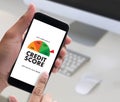 CREDIT SCORE (Businessman Checking Credit Score Online and Financial payment Rating Budget Money)