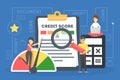 Credit score concept. Document with personal credit history