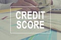 Credit score concept. Manager is working. Royalty Free Stock Photo