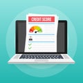 Credit score document. Paper sheet chart of personal credit score information. Vector stock illustration Royalty Free Stock Photo
