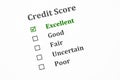 Credit score form. Royalty Free Stock Photo