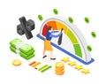 Credit Score Isometric Composition