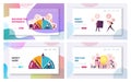 Credit Score Rating and Brand Awareness Landing Page Template Set. Creditworthiness for Loan, Mortgage