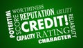 Credit Score Report Borrow Money Loan Word Collage
