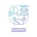 Credit scores requirements concept icon