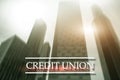Credit Union. Financial cooperative banking services. Finance abstract background