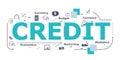 Credit word desigh. illustration. Royalty Free Stock Photo