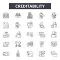 Creditability line icons, signs, vector set, outline illustration concept