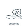 Crediting icon. Monochrome simple Banking icon for templates, web design and infographics