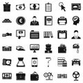 Crediting icons set, simple style