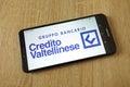 Credito Valtellinese logo displayed on smartphone