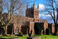 Crediton Parish Church of the Holy Cross and the Mother of Him Who Hung thereon in spring sunny day, Devon, UK, March 4, 2017 Royalty Free Stock Photo