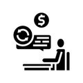 creditor businessman glyph icon vector illustration