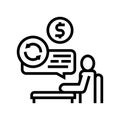 creditor businessman line icon vector illustration