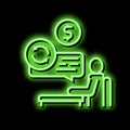 creditor businessman neon glow icon illustration