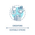 Creditor concept icon