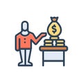 Color illustration icon for Creditor, lender and banker