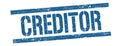CREDITOR text on blue vintage lines stamp