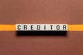 Creditor word concept on cubes