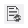 Creditworthiness icon with document sign