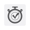Creditworthiness icon with stopwatch sign