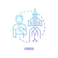 Creed blue gradient concept icon