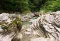 Creek clean mountain river among rocks